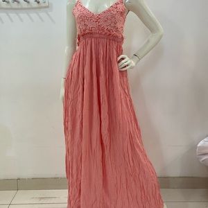 Long dress, backless size M soft pink
